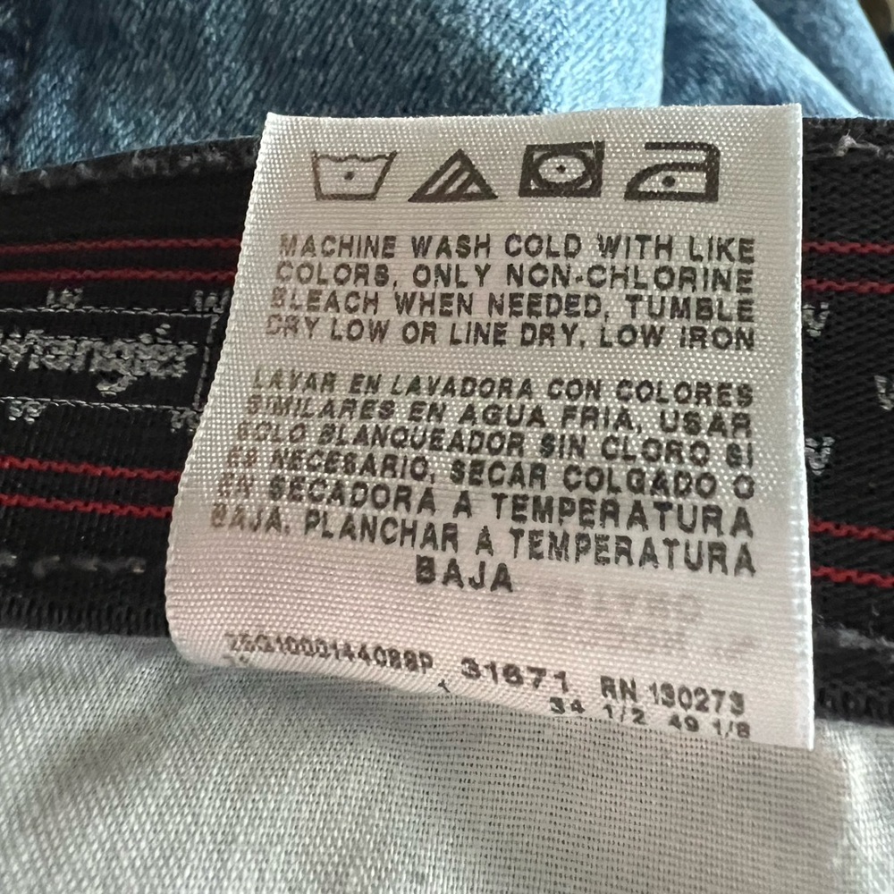 Wrangler Men's Straight Blue Jeans comforter flex waist 34x34 light wash utility - Picture 8 of 8